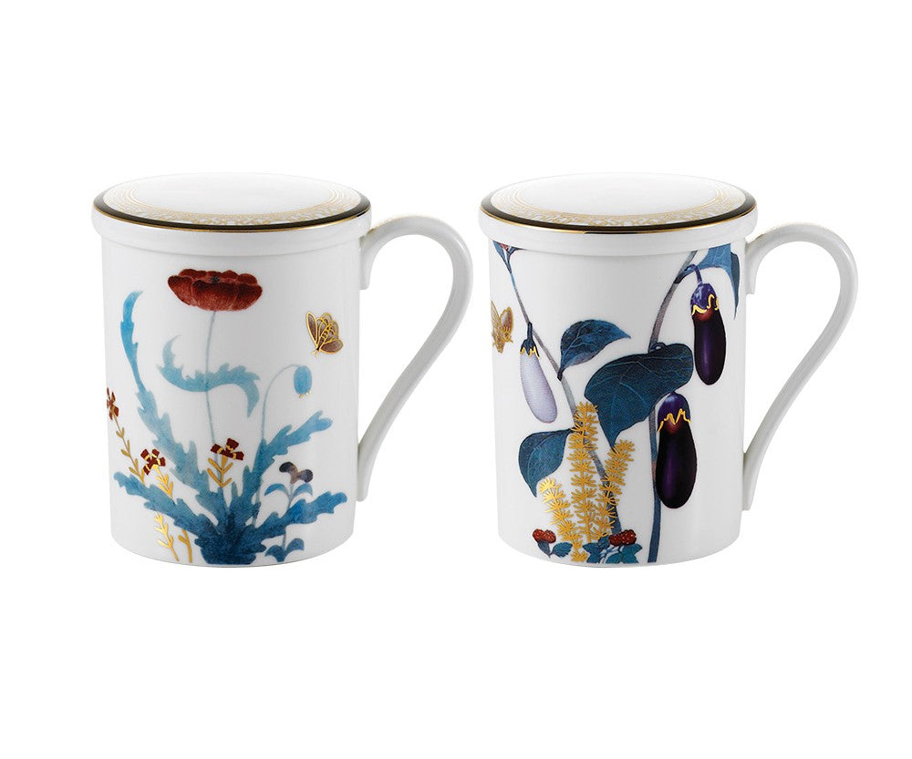 Cho Choong Do Fine Bone China Mug Set with Lids | 4 Pieces — image 1