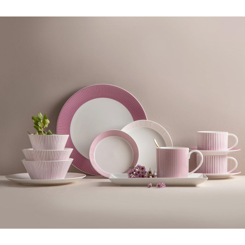 Cozy Pink dinnerware set arranged on a table