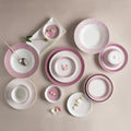 Cozy Pink 21-piece Fine Bone China dinnerware set