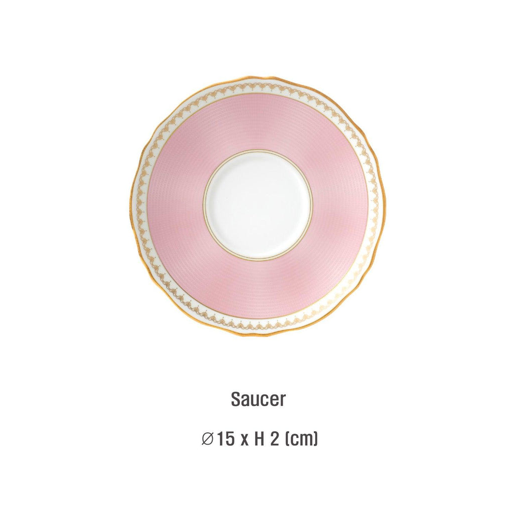 Royal Pastel Pink saucer with gold detailing