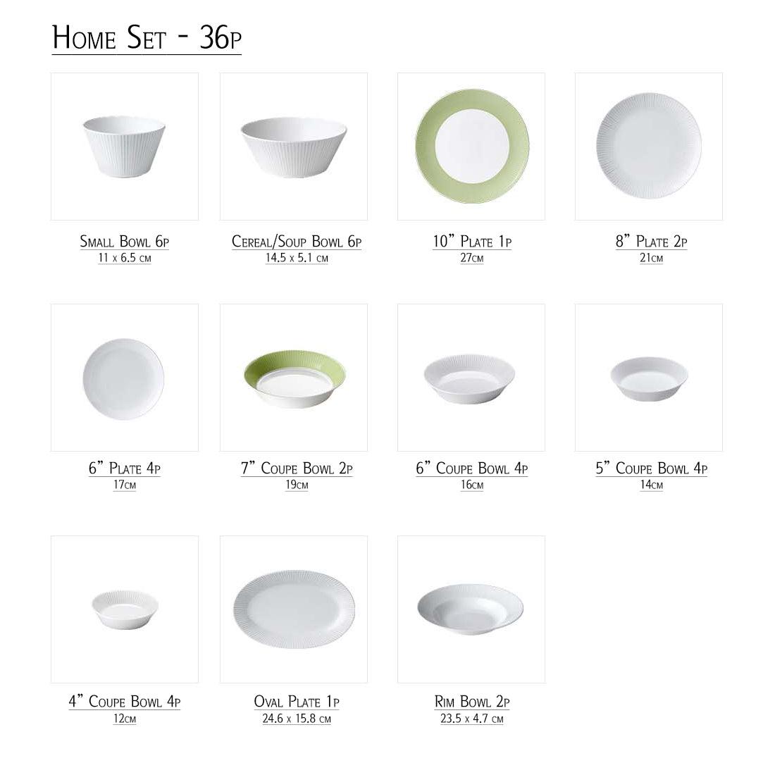 Lime 36-Piece Bone China Dinnerware Set for Six | Made in Korea — image 2