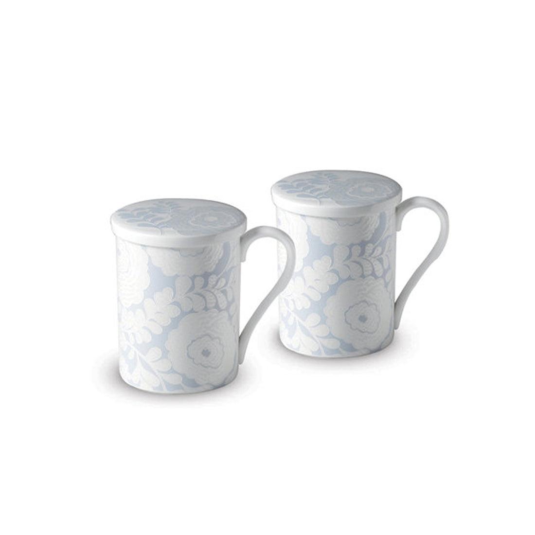 Ciel Blue Fine Bone China Mug Set with Lids | 4 Pieces — image 1