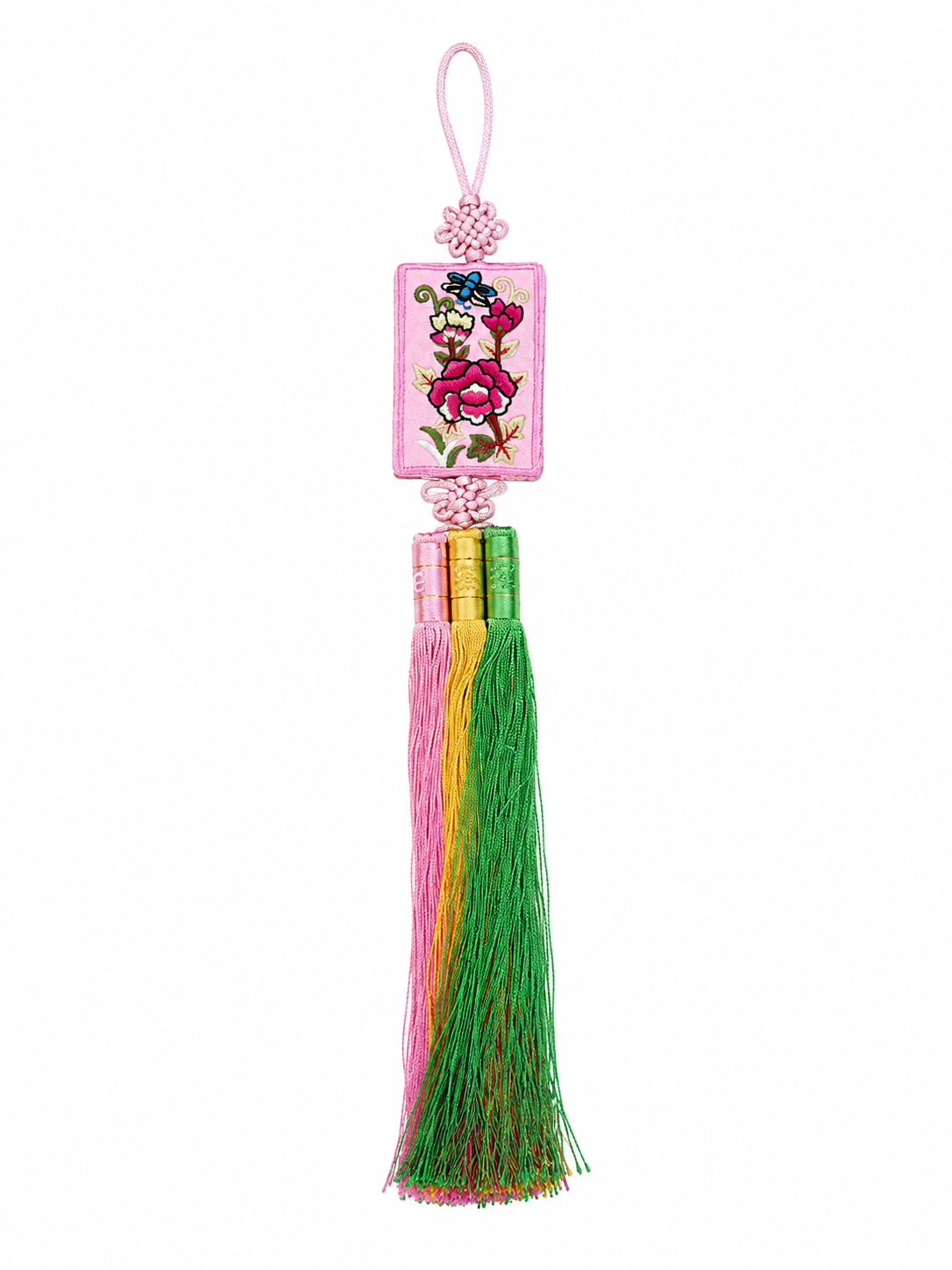Embroidered Floral Butterfly Norigae | Korean Traditional Tassel Ornament