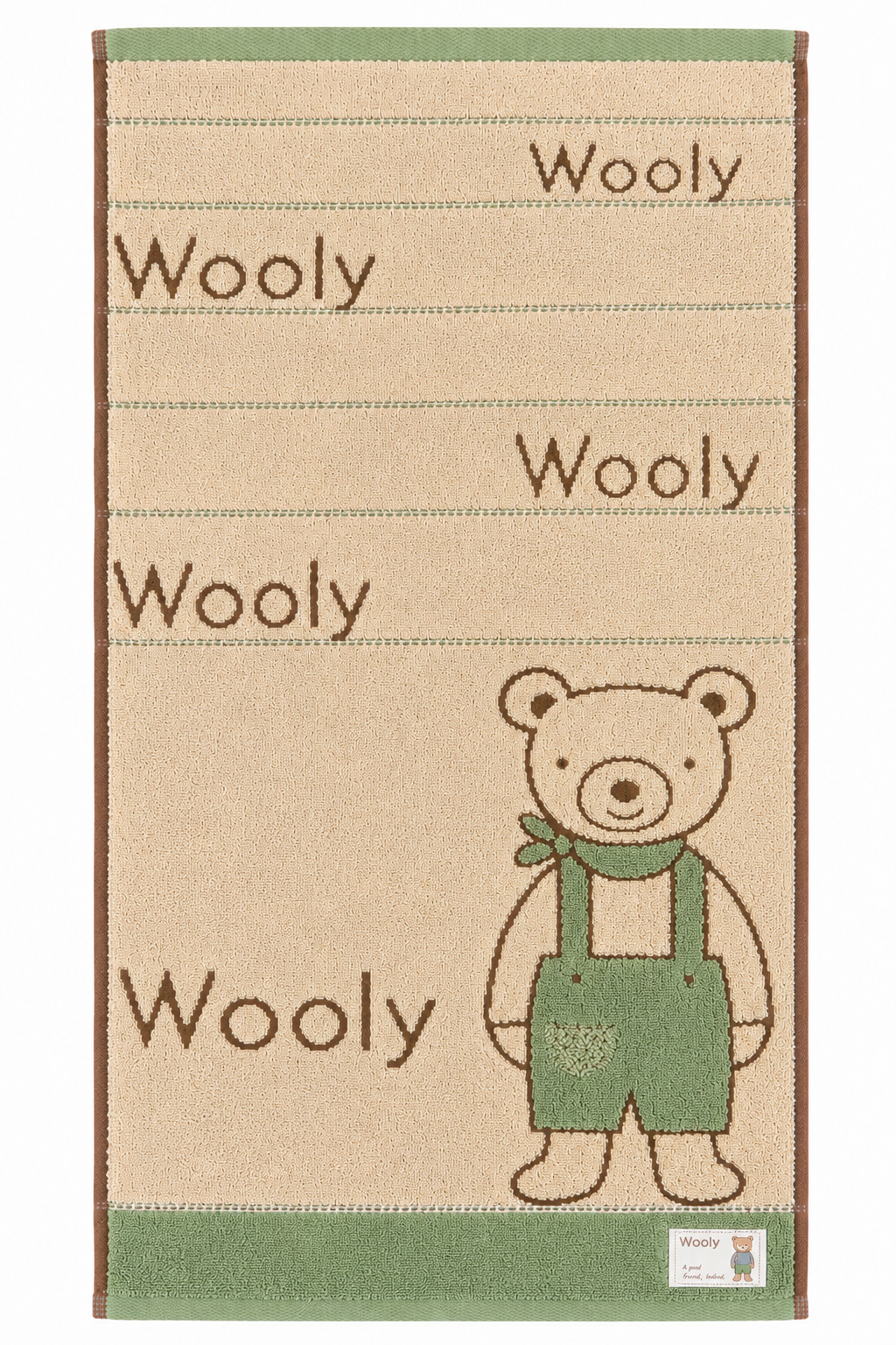 답례품 Bear Embroidered Cotton Hand Towel | Baby Shower & First Birthday Favor