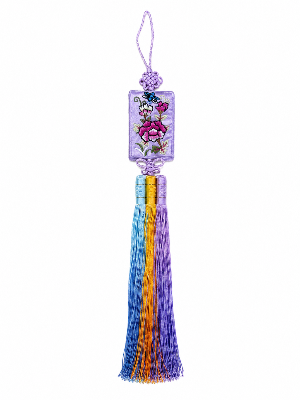 Embroidered Floral Butterfly Norigae | Korean Traditional Tassel Ornament