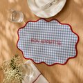 BON APPÉTIT PU Placemat | Waterproof Gingham Table Mat