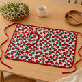 Red Tomato Cotton Gauze Half Apron | Korean Muslin Waist Apron with Pocket