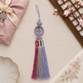 Round Bead Silver Flower Norigae | Korean Traditional Tassel Ornament