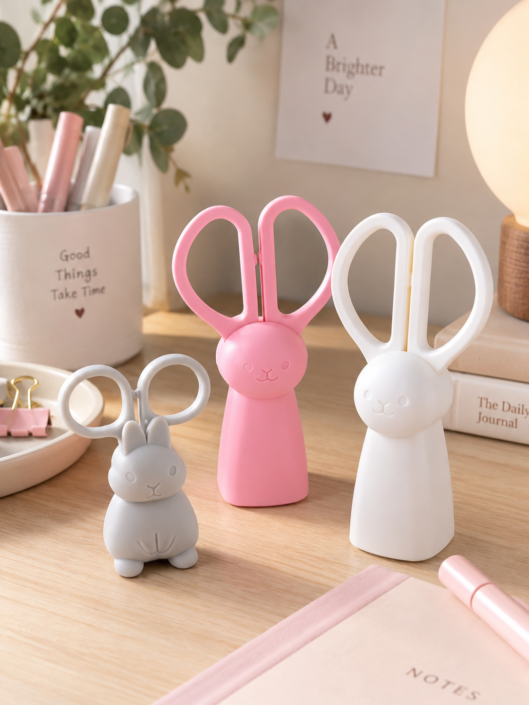 Bunny Shape Safety Scissors with Cover | Compact Grey, 5 in