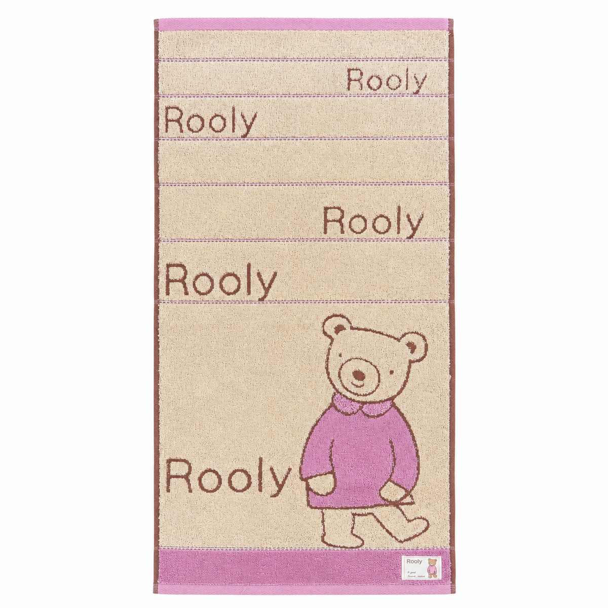 답례품 Bear Embroidered Cotton Hand Towel | Baby Shower & First Birthday Favor