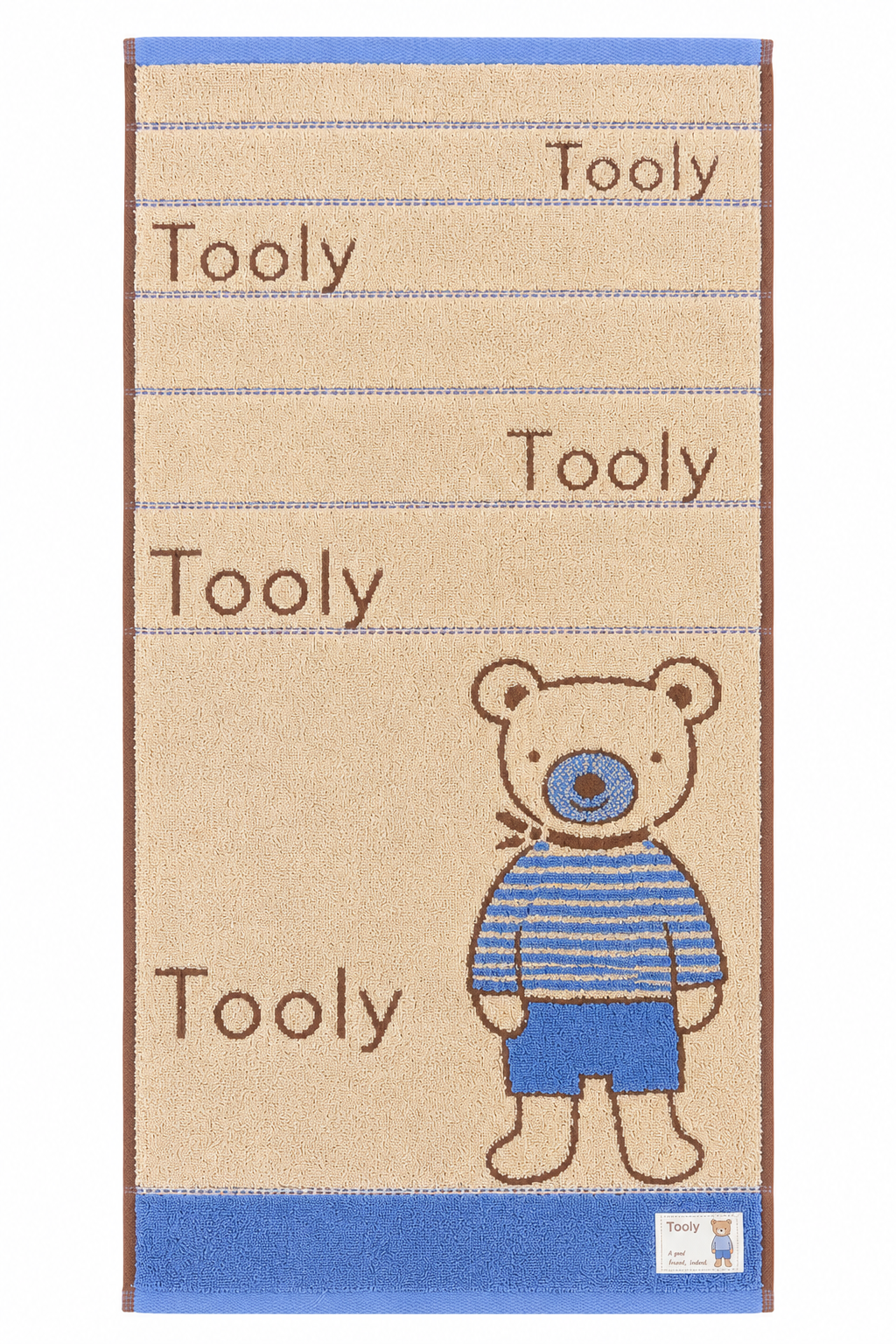 답례품 Bear Embroidered Cotton Hand Towel | Baby Shower & First Birthday Favor