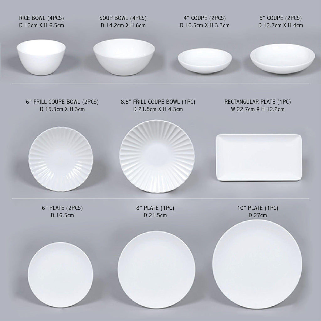 Moire Blanc 20-Piece Fine Bone China Dinnerware Set | Made in Korea — image 4