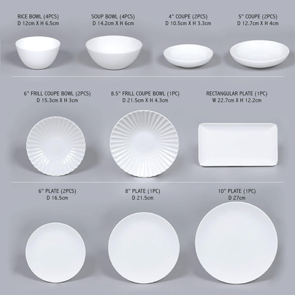 Moire Blanc 20-Piece Fine Bone China Dinnerware Set | Made in Korea — image 4