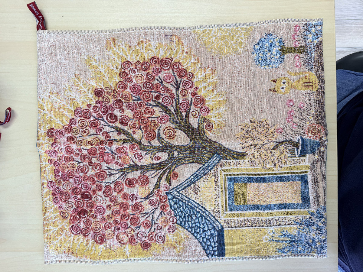 Forest Garden hand towel pattern - red blossom tree