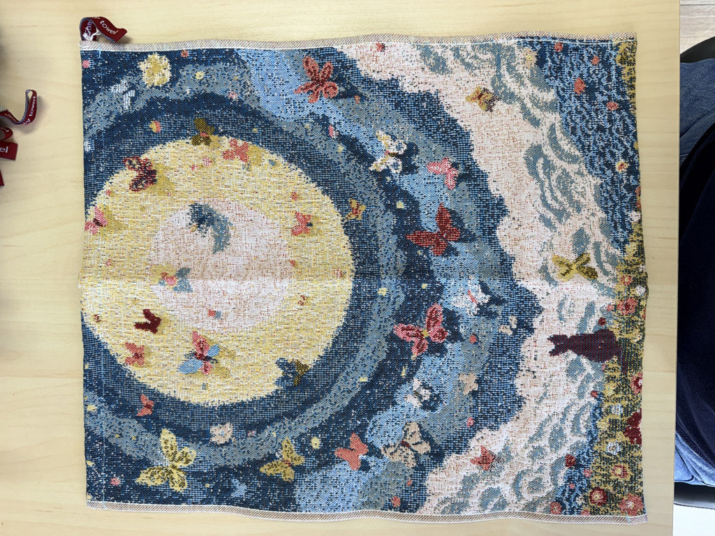 Forest Garden hand towel pattern - moon and butterflies