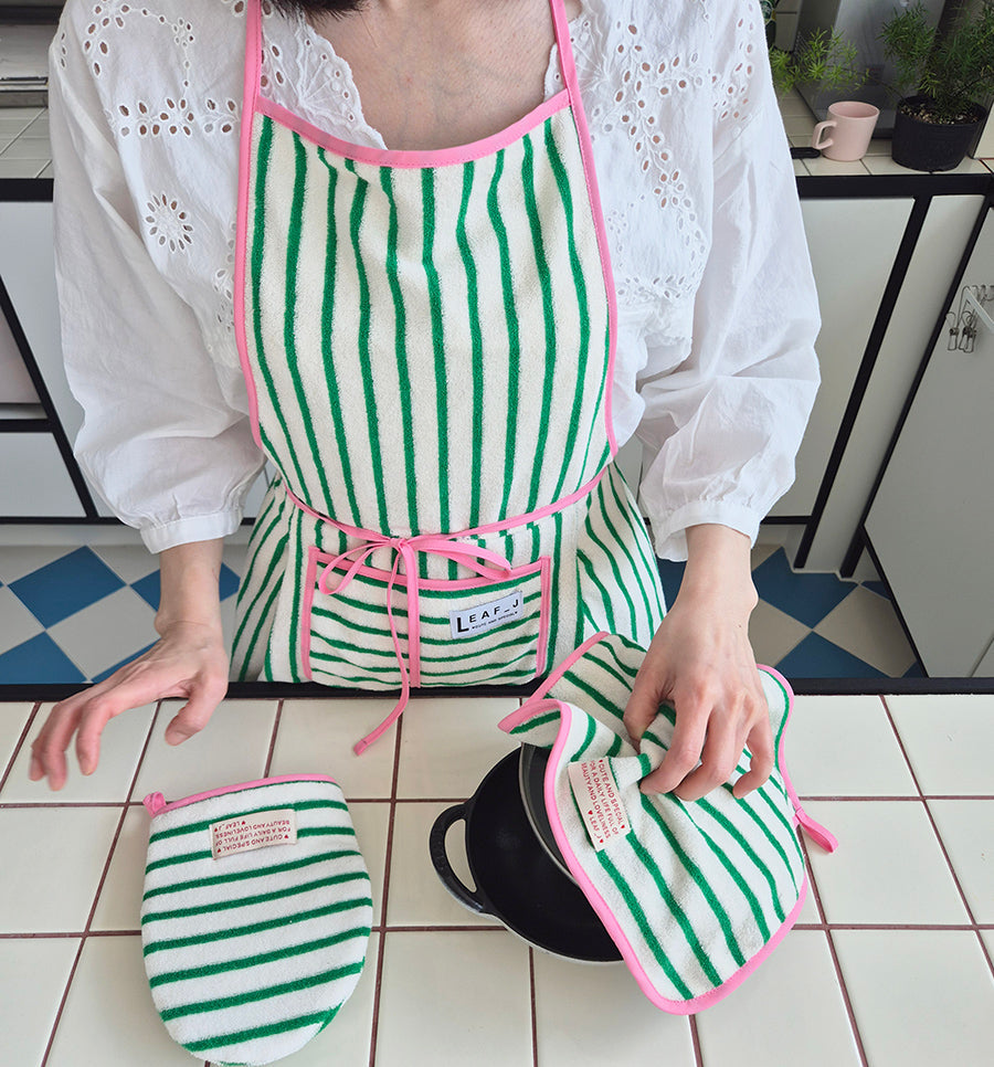 Terry Cloth Full Apron | Adjustable Kitchen Apron, Made in Korea