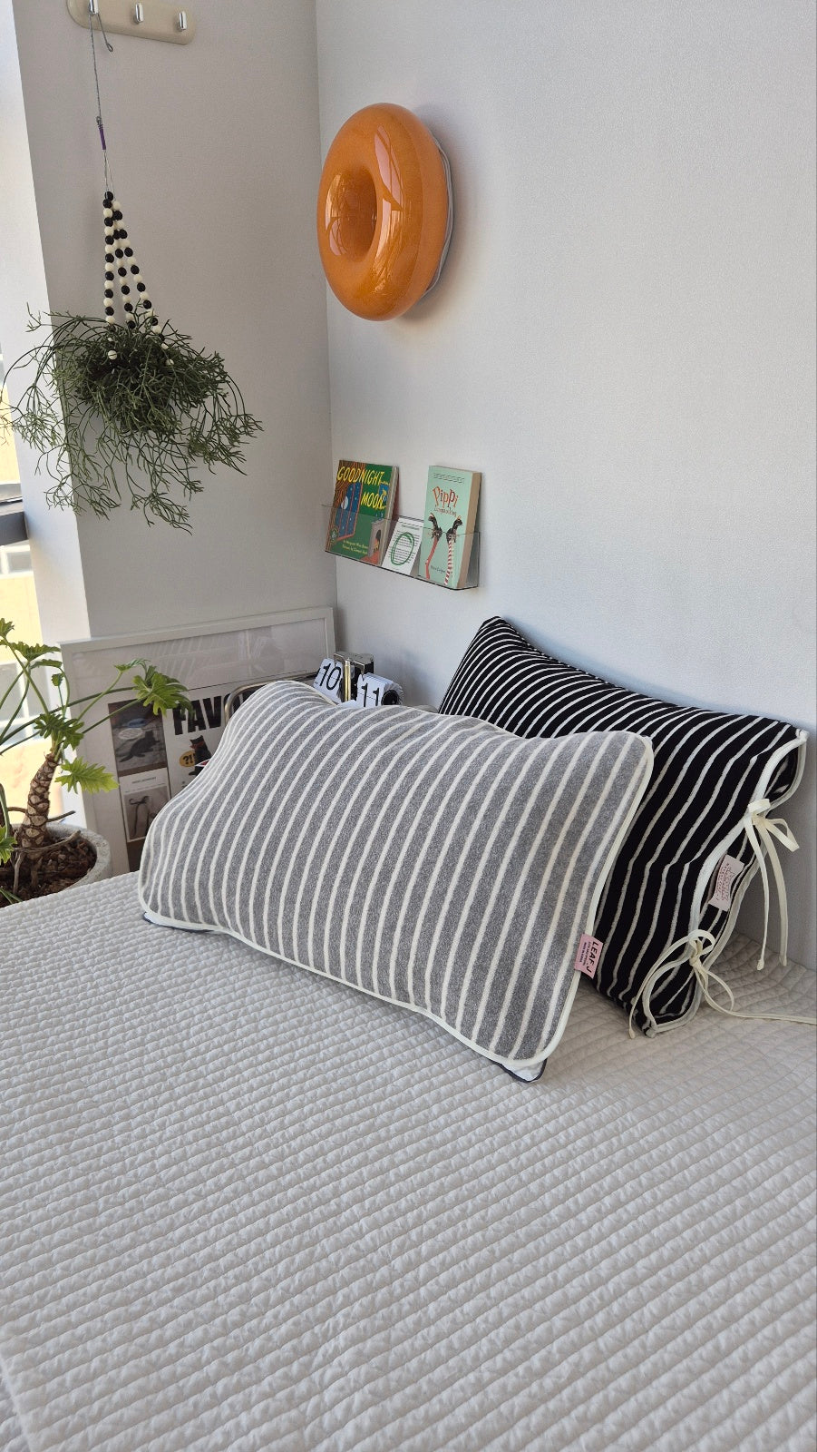 Terry Pillow Pad Cover | Striped Elastic Pillow Protector, Made in Korea
