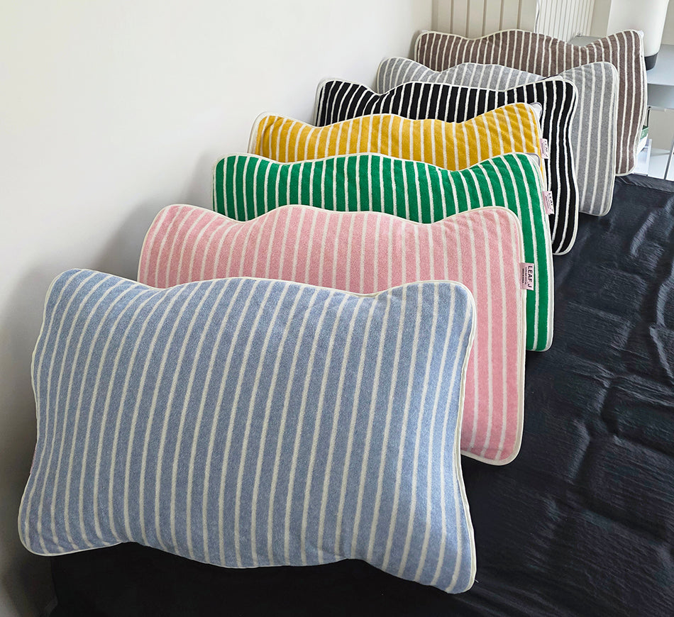 Terry Pillow Pad Cover | Striped Elastic Pillow Protector, Made in Korea