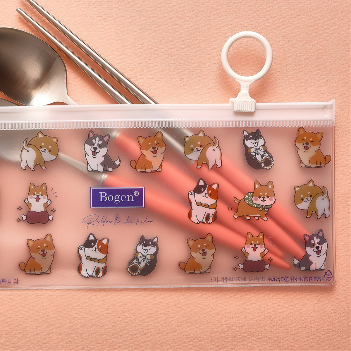Zippered pouch for Bogen Eiffel kids flatware