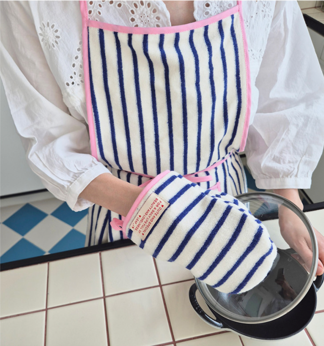 Terry Cloth Full Apron | Adjustable Kitchen Apron, Made in Korea