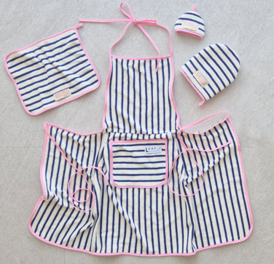 Terry Cloth Full Apron | Adjustable Kitchen Apron, Made in Korea