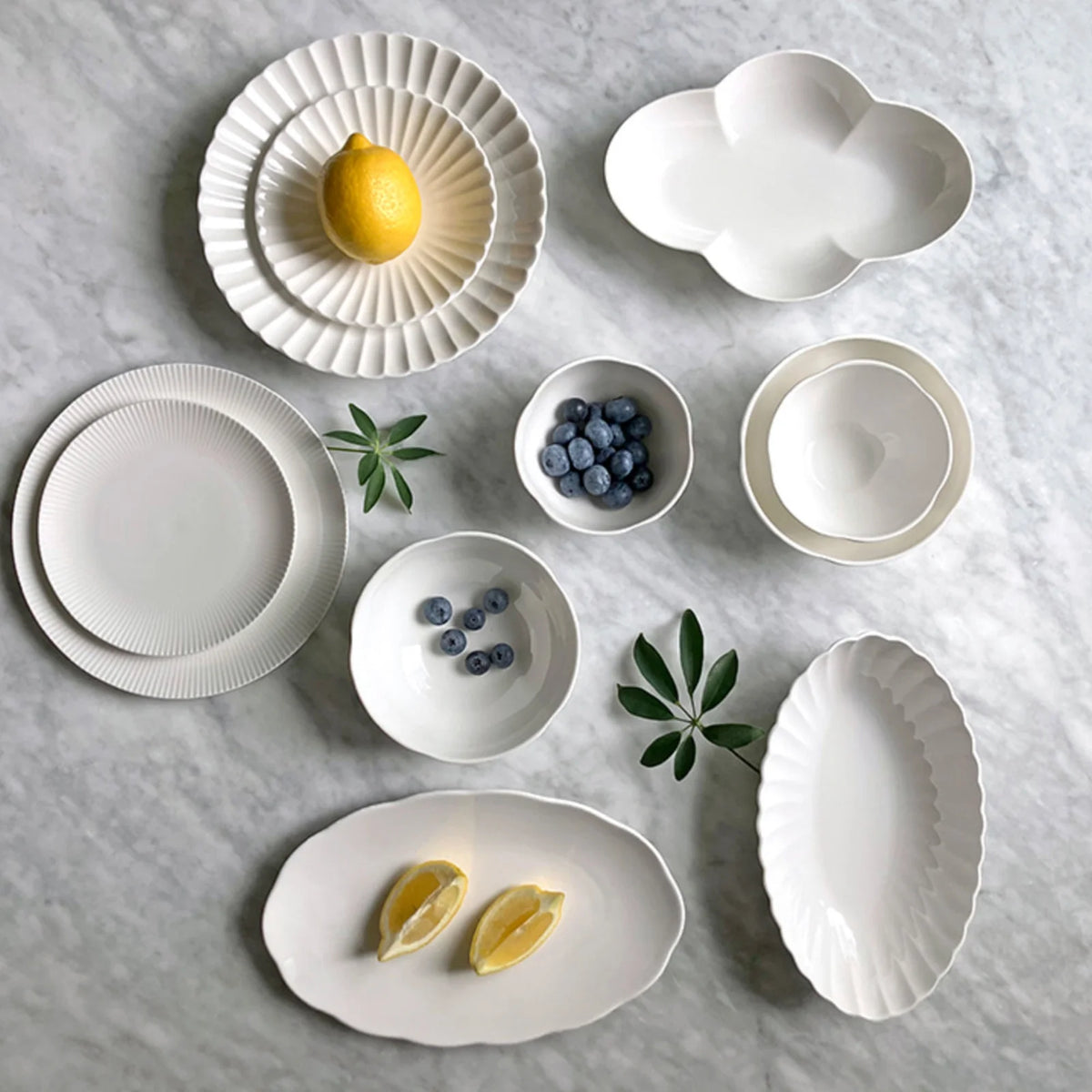 Edel Collection 22-Piece Fine Bone China Dinnerware Set | Made in Korea