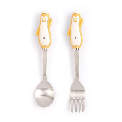 Bogen Penguin Satin Toddler Spoon and Fork Set | 2 Pieces — image 2
