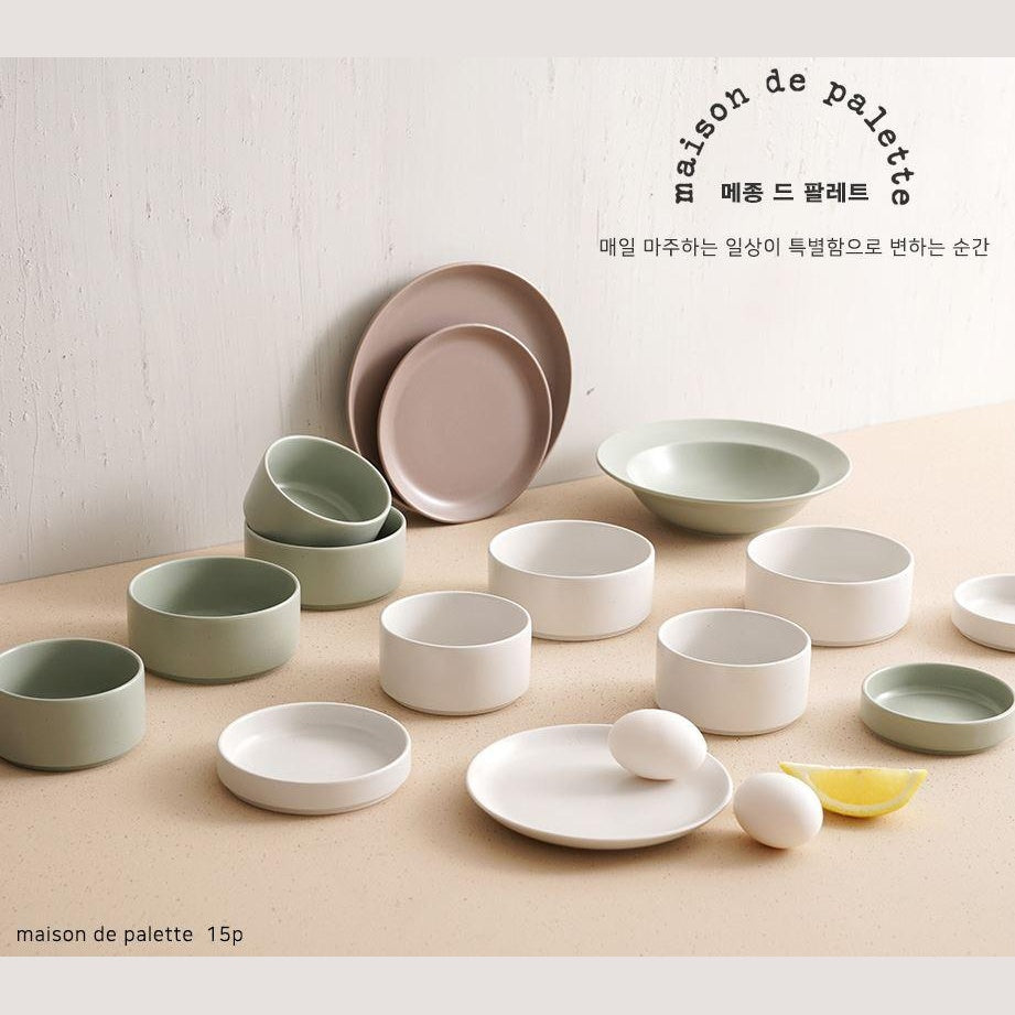 Maison de Palette 15-Piece Fine Porcelain Dinnerware Set | Made in Korea