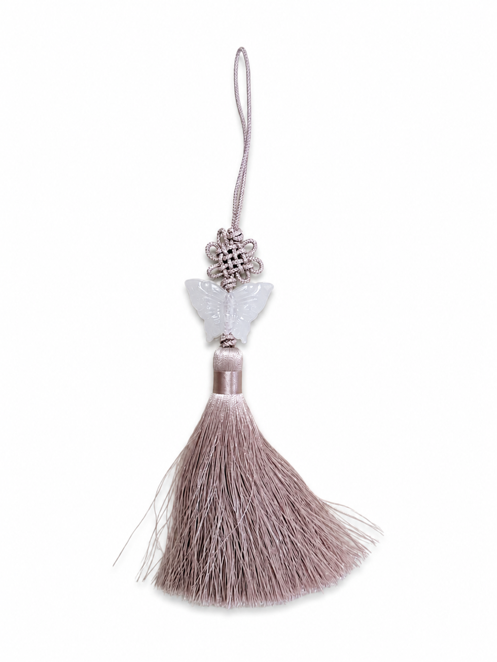 White Butterfly Charm Norigae | Korean Traditional Tassel Ornament