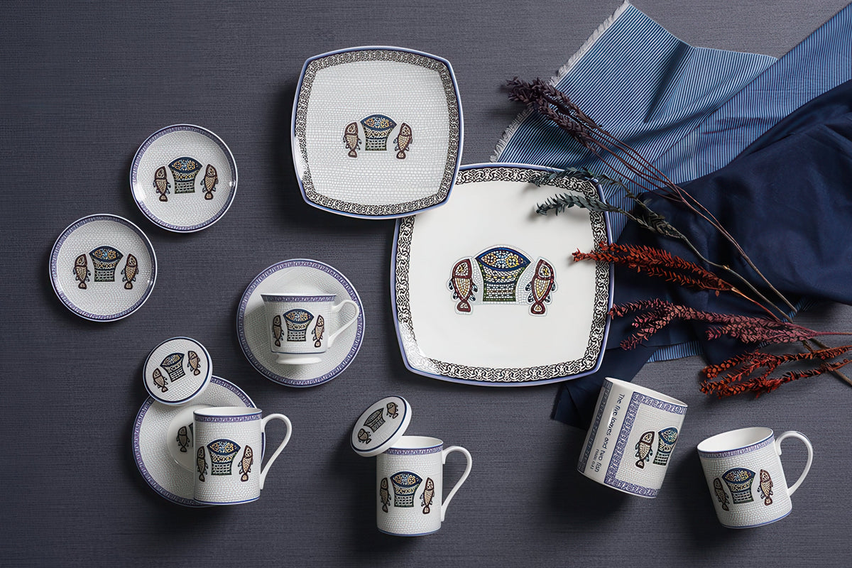 Five Loaves and Two Fish Korean Fine Bone China tableware collection
